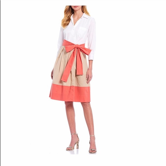 Tommy Hilfiger Dresses & Skirts - Tommy Hilfiger Colorblock Cotton Blend Shirt Dress